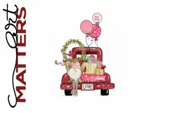 Vintage Valentine Gnome Truck - 300 DPI Hand Painted Product Image 2