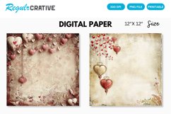Vintage Valentine's Day Charm Seamless Digital Paper Product Image 1