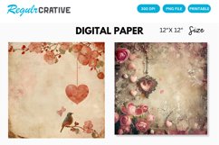 Vintage Valentine's Day Charm Seamless Digital Paper Product Image 1