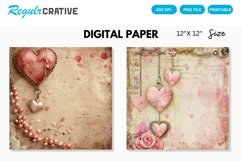 Vintage Valentine's Day Charm Seamless Digital Paper Product Image 1