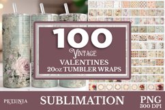 Vintage valentines day wrap designs being used as trendy and popular vintage valentines day sublimation 20 oz tumbler wrap prints