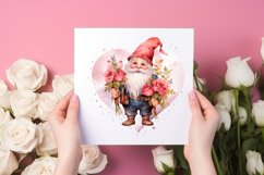 vintage valentines gnome with flowers happy valentines day Product Image 2