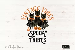 Vintage Vibes & Spooky Tribes PNG | Halloween Sublimation Product Image 1