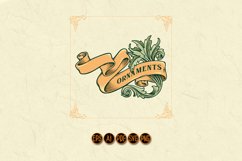 Vintage Victorian Ribbon Banner and ornament Engraved style Product Image 1