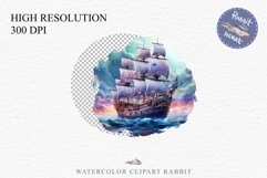 Antique Victorian wooden ship clipart, vintage nautical, 19th-century ship art, oceanic decor Vintage Victorian Wooden Ship Clipart Night Nautical PNG Art Watercolor Transparent wedding invitation shirt designs sublimation printable bloom architecture