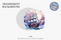 Vintage Victorian Wooden Ship Clipart Night Nautical PNG Art Watercolor Transparent wedding invitation shirt designs sublimation printable bloom architecture Antique Victorian wooden ship clipart, vintage nautical, 19th-century ship art, oceanic decor