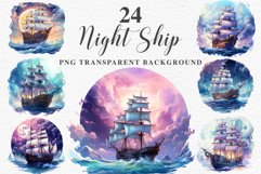 Antique Victorian wooden ship clipart, vintage nautical, 19th-century ship art, oceanic decor Vintage Victorian Wooden Ship Clipart Night Nautical PNG Art Watercolor Transparent wedding invitation shirt designs sublimation printable bloom architecture