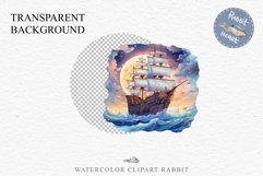 Vintage Victorian Wooden Ship Clipart Night Nautical PNG Art Watercolor Transparent wedding invitation shirt designs sublimation printable bloom architecture Antique Victorian wooden ship clipart, vintage nautical, 19th-century ship art, oceanic decor