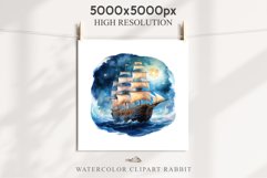 Vintage Victorian Wooden Ship Clipart Night Nautical PNG Art Watercolor Transparent wedding invitation shirt designs sublimation printable bloom architecture Antique Victorian wooden ship clipart, vintage nautical, 19th-century ship art, oceanic decor