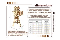 Retro Video Camera - Laser Cut File, SVG Vector Plan Product Image 15