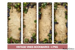 Vines on Old Paper Bookmarks Printable PNG | Blank Vintage Product Image 1