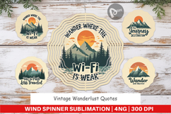 Wind Spinner Vintage Wanderlust Quotes Product Image 1