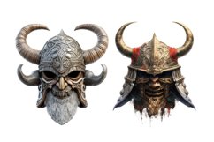 Vintage War Helmet Illustration Bundle, Set of 8 Png Bundle Product Image 2