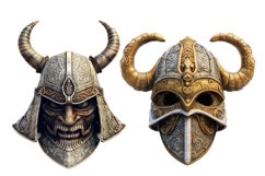 Vintage War Helmet Illustration Bundle, Set of 8 Png Bundle Product Image 5