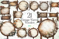Vintage Warm Wooden Sublimation Clipart Product Image 1