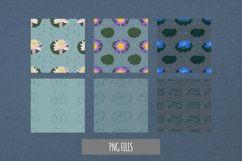Vintage Water Lily Flowers Seamless Pattern Paper Pack Product Image 1