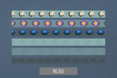 Vintage Water Lily Flowers Seamless Stripe Product Image 1