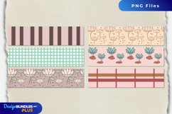 Vintage Water Lily Flowers Seamless Strips Product Image 1