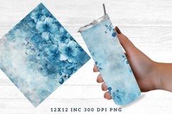 Vintage Watercolor Blue Floral Seamless Digital Paper Bundle Product Image 4