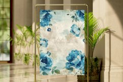 Vintage Watercolor Blue Floral Seamless Digital Paper Bundle Product Image 5