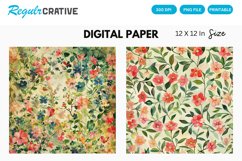 Vintage Watercolor Ditsy Spring Flowers Digital Paper Product Image 1