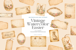 Vintage Watercolor Easter Junk Journal Pages Bundle Product Image 2