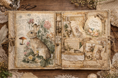 Vintage Watercolor Easter Junk Journal Pages Bundle Product Image 4