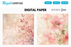 Vintage Watercolor Pale Pink Digital Paper Product Image 1