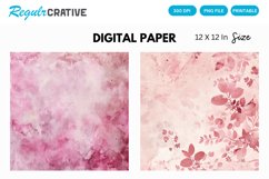 Vintage Watercolor Pale Pink Digital Paper Product Image 1