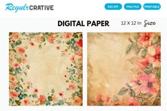 Vintage Watercolor Pink Roses Digital Paper Product Image 1