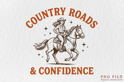 Retro Cowgirl PNG Designs | 15 Western Sublimation Designs Product Image 16