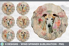 Bundle of six Decoupage Whippets Wind Spinner designs.