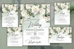 Boho english white roses eucalyptus wedding invitation #157 Product Image 2