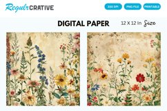 Vintage Wildflower Seamless Digital Paper Product Image 1