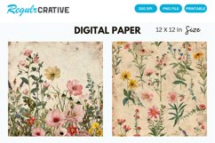 Vintage Wildflower Seamless Digital Paper Product Image 1