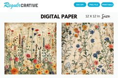 Vintage Wildflower Seamless Digital Paper Product Image 1