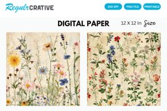 Vintage Wildflower Seamless Digital Paper Product Image 1