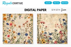 Vintage Wildflower Seamless Digital Paper Product Image 1