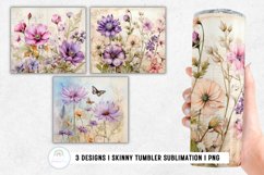 Shabby Chic Vintage Wildflower Tumbler Sublimation Product Image 1