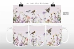 Vintage Wildflowers and Birds Mug Wrap