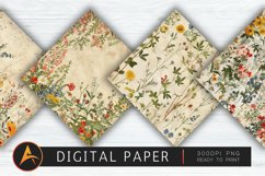 Vintage Wildflowers Digital Paper Product Image 1