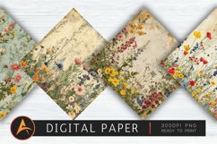 Vintage Wildflowers Digital Paper Product Image 1