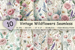 Vintage Wildflowers Seamless Pattern