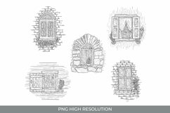 Vintage Window Sketch Clipart Product Image 1