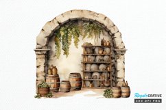 Vintage Wine Cellar Sublimation PNG Clipart Product Image 1