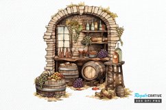 Vintage Wine Cellar Sublimation PNG Clipart Product Image 1