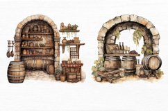 Vintage Wine Cellar Watercolor Sublimation clipart Product Image 7