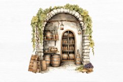 Vintage Wine Cellar Watercolor Sublimation clipart Product Image 2