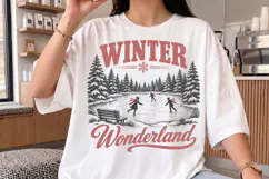 Vintage Winter Wonderland Design PNG,Ice Skating PNG Product Image 3