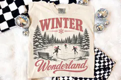 Vintage Winter Wonderland Design PNG,Ice Skating PNG Product Image 4